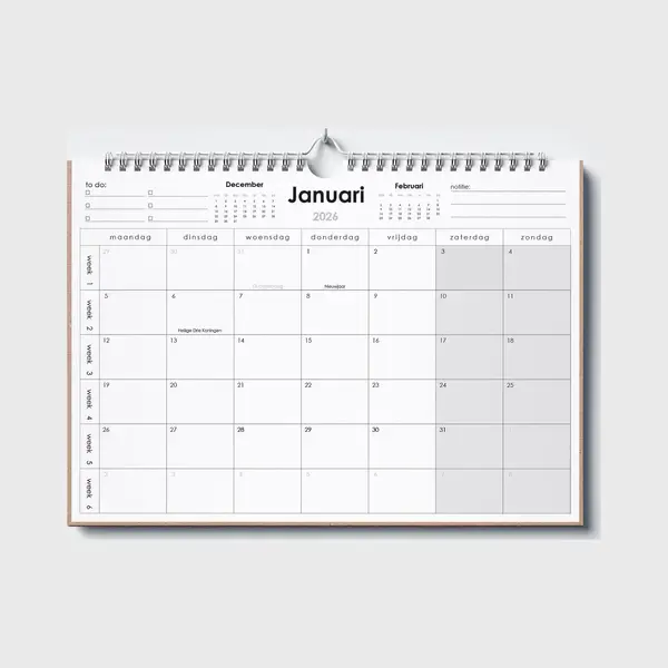 Huurdies® Maandkalender - 2026 Kalender - A4+ thumbnail