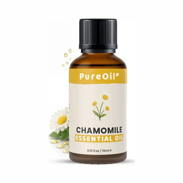 PureOil - Kamille Olie - 15ml - Etherische Olie - Voor Haar | Huid | Gezicht | Scalp | Nagels | Diffuser - 100% Puur, Natuurlijk & Vegan thumbnail