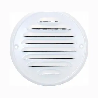 Kaia Ventilatierooster Wit - Rond Luchtrooster - Ventilatie Rooster - Schoepenrooster - 13 Cm ø Buitenzijde - Incl. Gaas