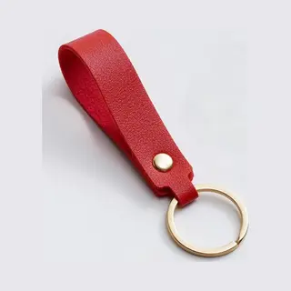 Luxe Sleutelhanger - Rood Pu Leer - Hanger Goud - Dames & Heren Sleutel Hanger - Tashanger - Keychain Mode Cadeau - Imitatieleer - Fashion Auto