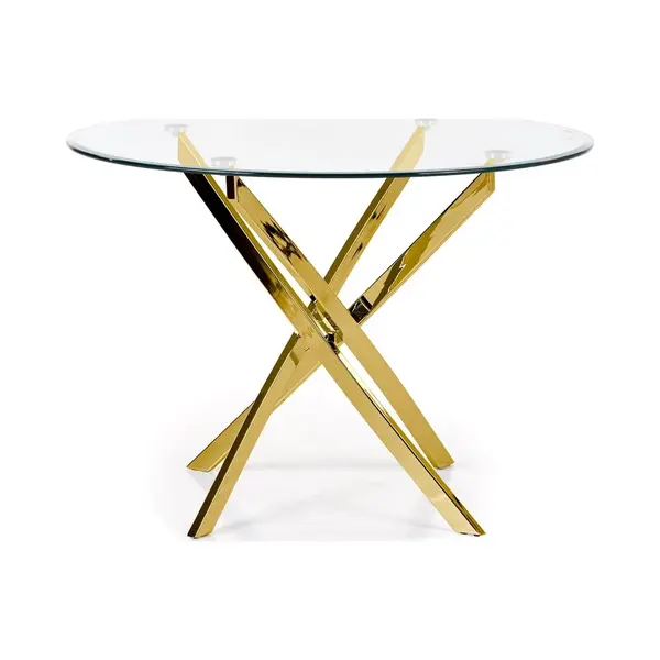 home style Glazen Eettafel Raymond 100 Cm Breed Goud thumbnail