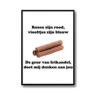 Luneno De Geur Van Frikandel, Doet Mij Denken Aan Jou Fotolijst Met Glas 40 X 50 Cm - Prachtige Kwaliteit - Gangster - Hamster - Stoer - Harde Lijst - Glazen
