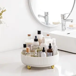 ‘Merk-loos’’ 360° Roterende Parfum/Cosmetica Organizer - Make-Up Opberger - Badkamer/Keukenorganizer - Multifunctioneel - Lazy Susan - 360 Graden Draaibaar - Wit
