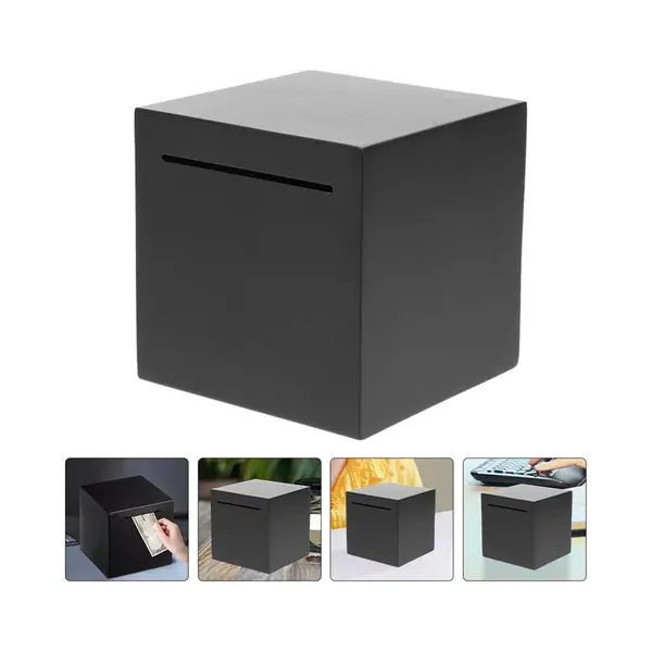 Spaarpot - 15x15x15 Cm - Spaarpot Die Niet Open Kan - Gratis 3D-decoratieve Stickers - Spaarvarken - Rvs - Voor Volwassenen & Jongen & Meisje & Kind - thumbnail