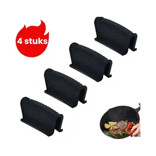 4-delige Set - Hitte-isolerende En Antislip Siliconen Handgreepclips Voor Pannen - Anti-verbranding Handgreephoezen - Siliconen Handgreephoezen -