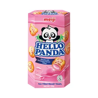Meiji Panda Biscuit Strawberry Flavoured Filling 10 X 50g