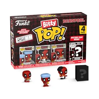 Funko Bitty Pop! Deadpool - Bathtime 4PK - Deadpool (Bathtime), Deadpool (Flamenco), Deadpool (Supper Hero) En Een Mysterie Minifiguur Als Verrassing