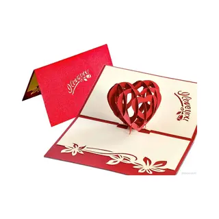 Popcards.nl Popcards Popupkaarten - Liefde I Love You Ik Houd Van Je, Rood Hart, Valentijn Valentijnskaart Valentijnsdag Moederdag Vaderdag Vriendschap Pop-up