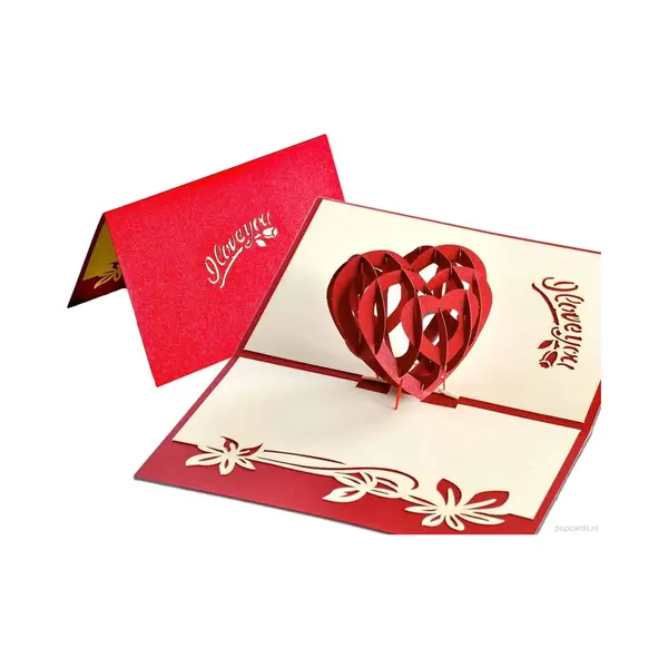 Popcards.nl Popcards Popupkaarten - Liefde I Love You Ik Houd Van Je, Rood Hart, Valentijn Valentijnskaart Valentijnsdag Moederdag Vaderdag Vriendschap Pop-up thumbnail