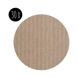 30x Sticker / Sluitsticker | Blanco | Kraft | Rond | 35 Mm