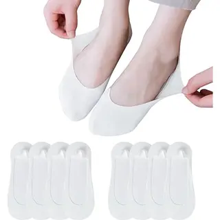 8 Paar - Sokken - Onzichtbare Sokken Voor Dames - No Show Sokken Dames Voor Platte Schoenen - Antislip - Onzichtbare - Ultra Lage Voering Sokken -