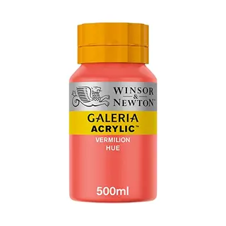 Winsor & Newton 2150682 Galeria Acrylfarbe, Hohe Pigmentierung, Lichtecht, Buttrige Konsistenz, 500 Ml Topf - Zinnober