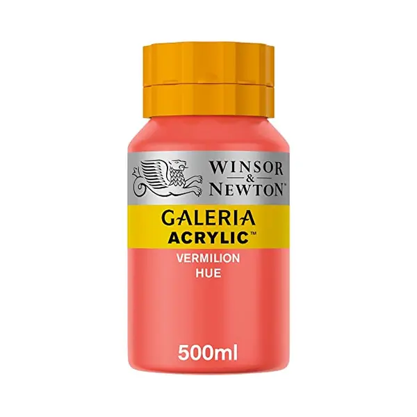 Winsor & Newton 2150682 Galeria Acrylfarbe, Hohe Pigmentierung, Lichtecht, Buttrige Konsistenz, 500 Ml Topf - Zinnober thumbnail