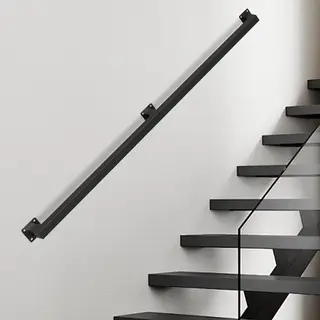 Trapleuning Wandbevestiging 120 Cm Binnen Buiten Binnen & Buiten Zwart