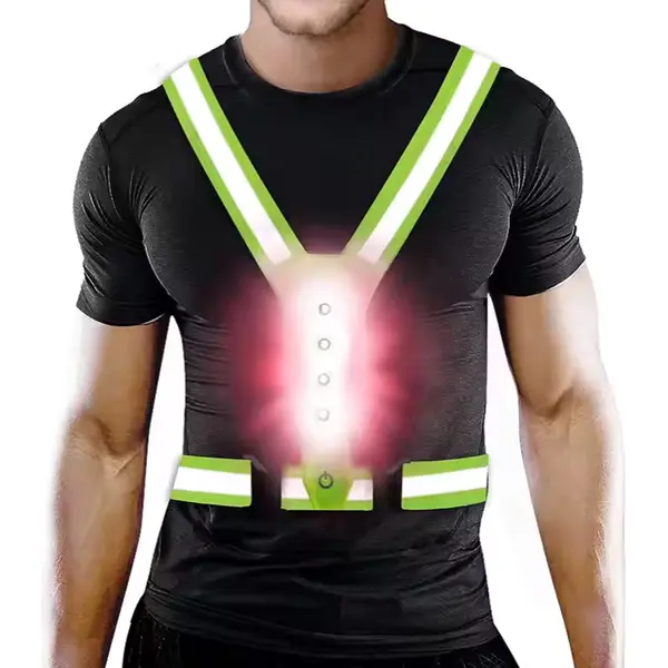 Hardloopvest Met Verlichting - Reflecterend Hardloopvest - Led Hardloopvest - Wandel Verlichting thumbnail