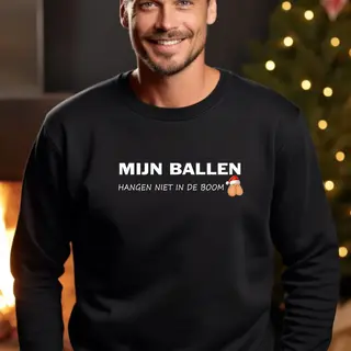 B&C Foute Kersttrui Heren- Mijn Ballen Hangen Niet In De Boom- Maat L