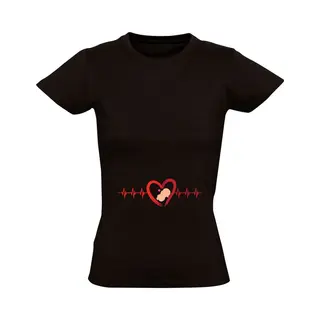 Sol's Baby Hartslag Dames T-shirt - Zwanger - Moeder - Aankondiging - Zwangerschap - Mama - Schattig - Cute - Ouders - Ouderschap