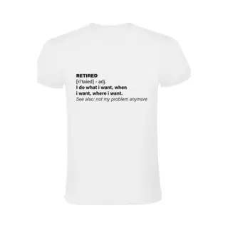 Sol's Retired Woordenboek Heren T-shirt | Pensioen | Gepensioneerd | Senioren | Oude Van Dagen | Grappig | Verjaardag | Jarig | Wit