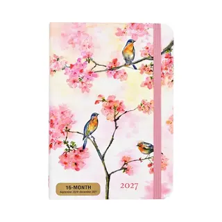 Peter Pauper Cherry Blossomms In Spring Compact Diary 16-mnds 2027