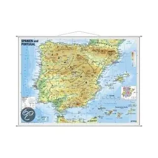 Spanien Und Portugal Physisch. Wandkarte