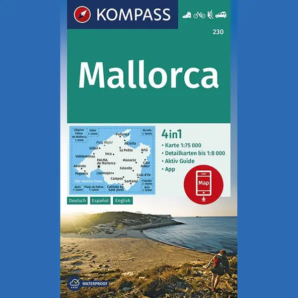 Kompass Karten GmbH Kompass Wanderkarte 230 Mallorca 1, 75.000 thumbnail