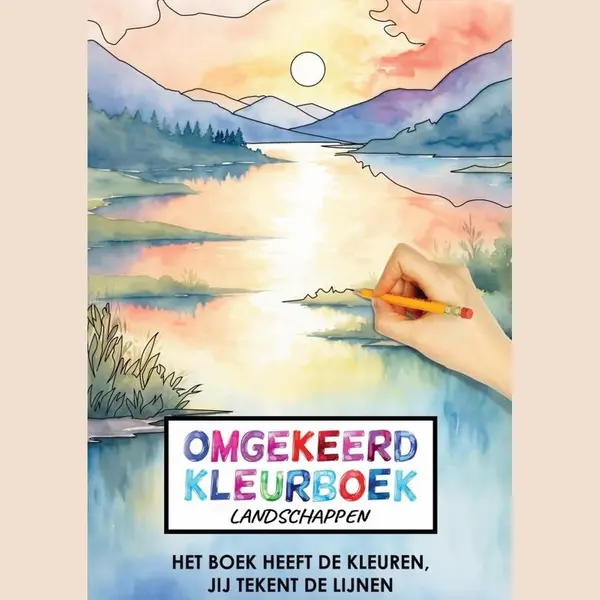 Omgekeerd Kleurboek - Landschappen - Het Boek Heeft De Kleuren, Jij Tekent De Lijnen thumbnail