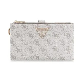 Guess Portemonnee Laurel Ii Slg Double Zip Organizer Dark Taupe Logo