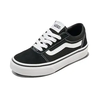Girls Vans Size 4, Ward Sneaker Kids Shoes, Black & White Suede Canvas Lace Up Shoes, Low Top Children's Trainers, Lightweight Sports Shoes By Vans