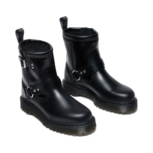 Dr. Martens Bikerlaars - Anistone Hrns - Black Orleans - EU36 Tot EU40 - Voor Vrouwen - Zwart thumbnail