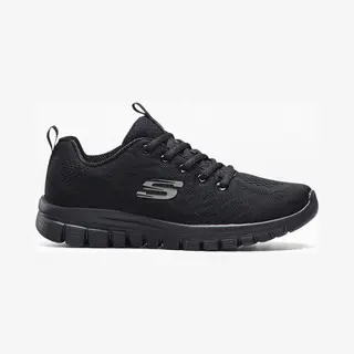 Skechers Damen Graceful Get Connected Sneakers, Black Mesh Trim, 36 Eu
