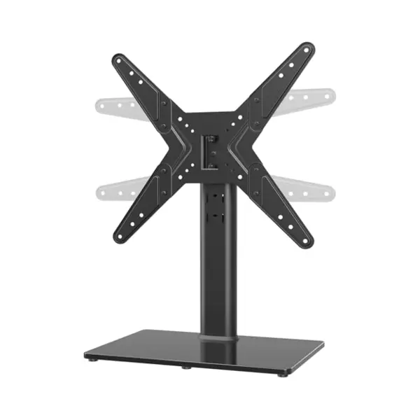 Hemudu Universal Swivel Tv Stand/Base Table Top Tv Stand For 21 To 55 Inch TVs With 90 Degree Swivel, 4 Level Height Adjustable, Heavy Duty Tempered Glass thumbnail