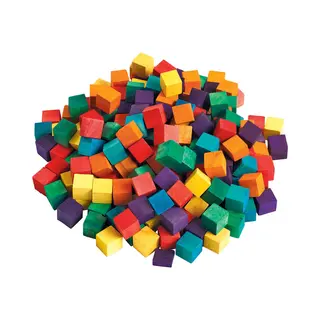 Colorations Houten Blokjes Speelgoed - Gekleurde Kubussen Set 196 Stuks.