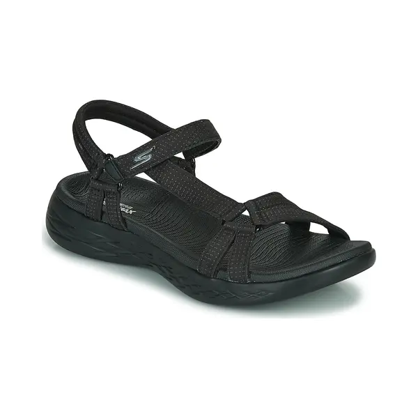 Skechers Womens On-the-go 600 Brilliancy Ankle Strap Sandals, Black Textile Trim, 4 Uk thumbnail