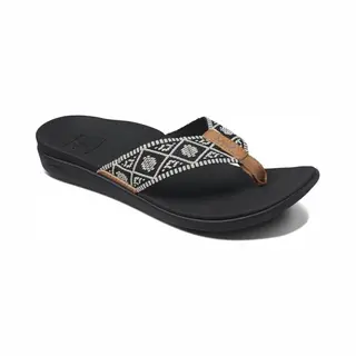 Reef Ortho-Bounce Woven, Damen Zehentrenner, Schwarz (Black/White Blw), 42.5 Eu (9 Uk)