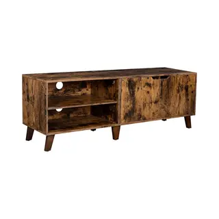 Vasagle LTV027X01 Tv-meubel Met 2 Deuren, Verstelbare Planken, Lengte 140 Cm, Voor 65 Inch Tv's, Woonkamer, Eetkamer, Slaapkamer, Rustiek Bruin