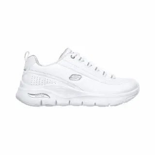 Skechers Damen Arch Fit Citi Drive Sneakers, White Leather Silver White Trim, 36 Eu