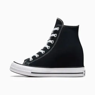 Converse Women's Chuck Taylor All Star Wedge Platform High Top Sneaker, Black/White, 7 Uk
