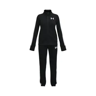 Under Armour Ua Rival Knit Track Suit-Blk Meisjes Trainingspak - Zwart - Wit