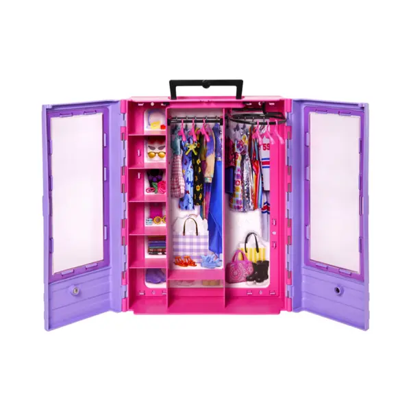 Barbie Fashionistas Closet with 6 Hangars, Accessory Features Translucent Doors, Racks & Shelves thumbnail