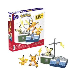 Mega Pokémon Building Toy Kit Pikachu Set with 3 Action Figures (159 Pieces) for Kids