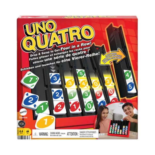 Mattel Games Uno Quatro Game, Adult, Family and Game Night thumbnail