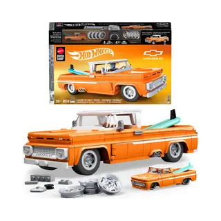 Mattel Brick Shop Hot Wheels Custom '62 Chevy Pickup, Bouwspeelgoed (858 Onderdelen), voor Verzamelaars