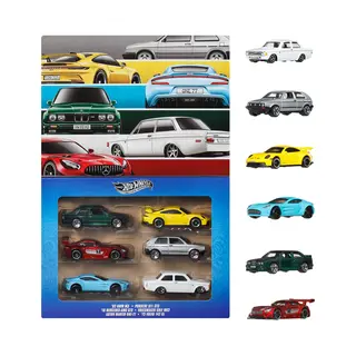 Hot Wheels 1:64 Scale Die-Cast Toy Cars, Set of 6 Euro Style Vehicles