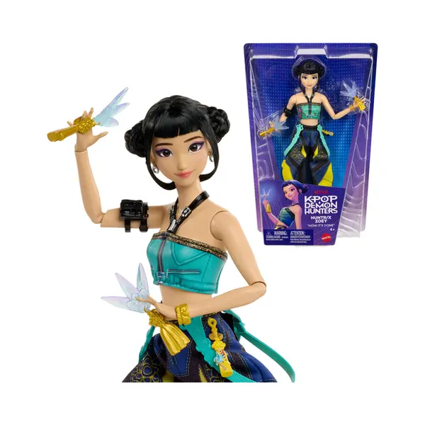 Mattel KPop Demon Hunters Huntr/X Zoey Fashion Doll in Removable Look with Themed Movie Accessories thumbnail