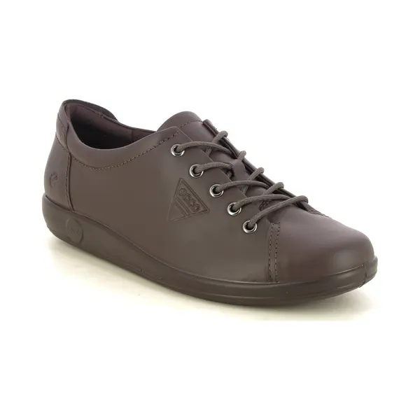 Ecco Soft 2.0 Brown Leather Womens Lacing Shoes 206503-01178 In A Plain Full Grain Leather In Size 38 thumbnail