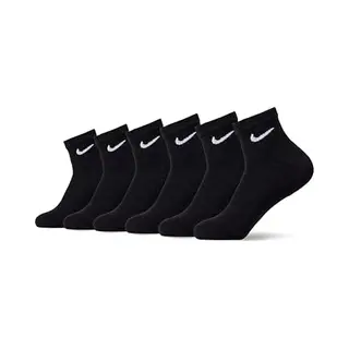 Nike 6‑Pack Everyday Cushioned Training Crew Sokken, Zwart