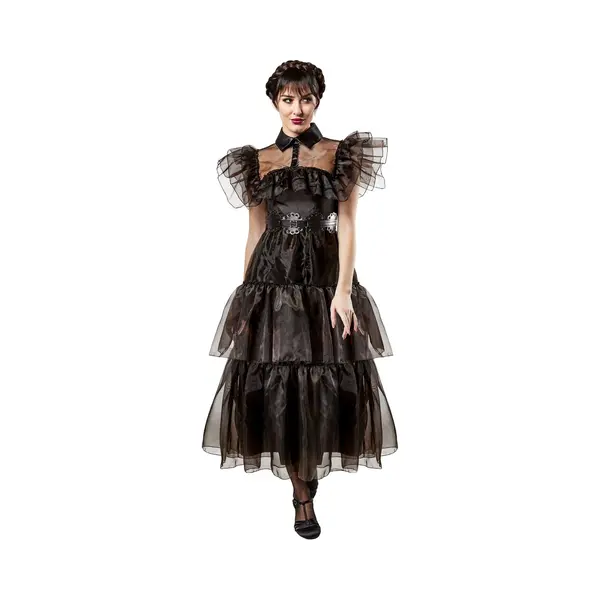 Rubies 1000853S000 Wednesday Rave 'N Dance Costume Addams Adult Fancy Dress, Girls, Black, 10-12 Halloween, World Book Day thumbnail