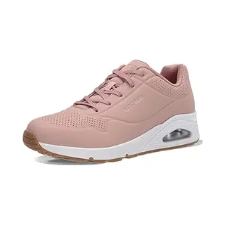 Skechers Women's Uno Stand On Air Trainers, Blush Durabuck/ Mesh, 4 Uk