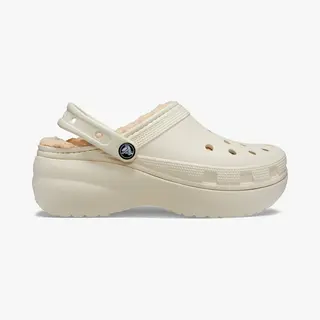 Women's Crocs 207938-2Y2 Classic Platform Lined Womens Clogs Bone - Cream - Size, 5