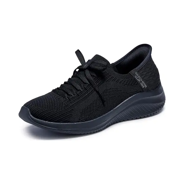 Skechers Hands Free Ultra Flex 3.0 Brilliant Path Sneakers Voor Dames, Black Knit Trim, 38.5 Eu thumbnail